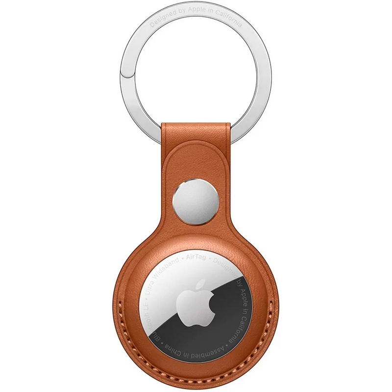 AirTag Leather Key Ring, Umber